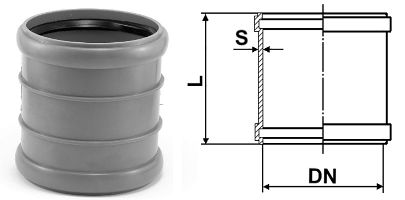 Муфта 75 мм, ПП, VALROM